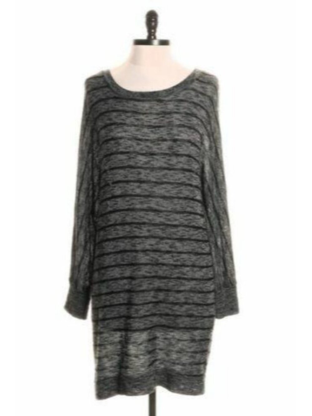 Urban Outfitters Sparkle & Fade Gray Black Striped Oversized Sweater Top Tunic